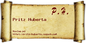 Pritz Huberta névjegykártya